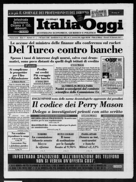 Italia oggi : quotidiano di economia finanza e politica